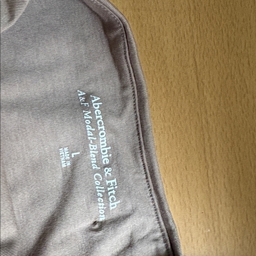 NWT Abercrombie & Fitch Long Sleeve Ruched Taupe Dress - Picture 8 of 8
